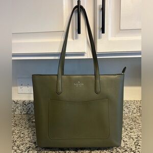 Kate Spade Green Zippered Tote Bag